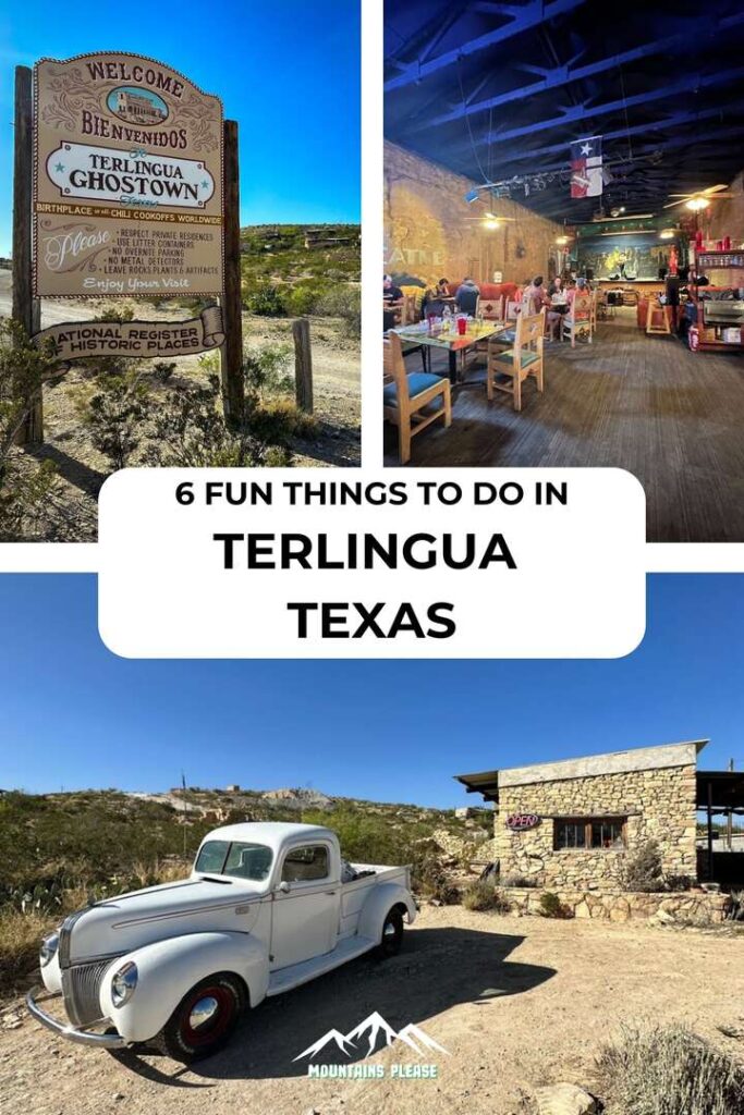 Terlingua, TX has 6 fun things to do: A Pinterest Pin.