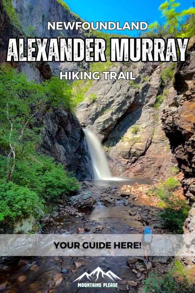 A second Pinterest Pin showing Corner Brook Falls.