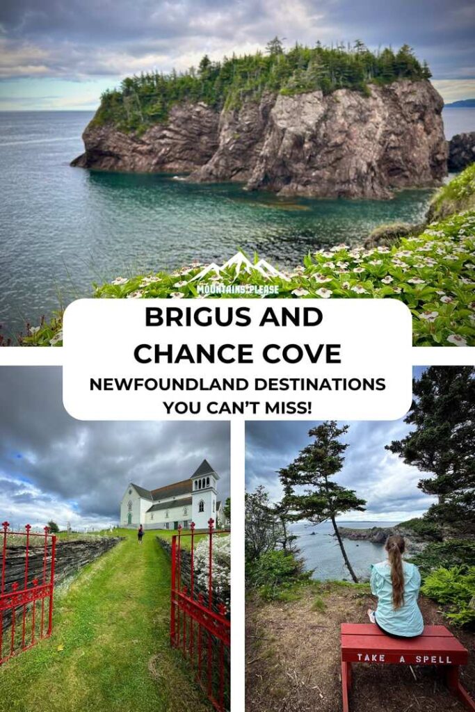 A second Pinterest Pin with 3 photos of Brigus and Chance Cove Hiking Trail.