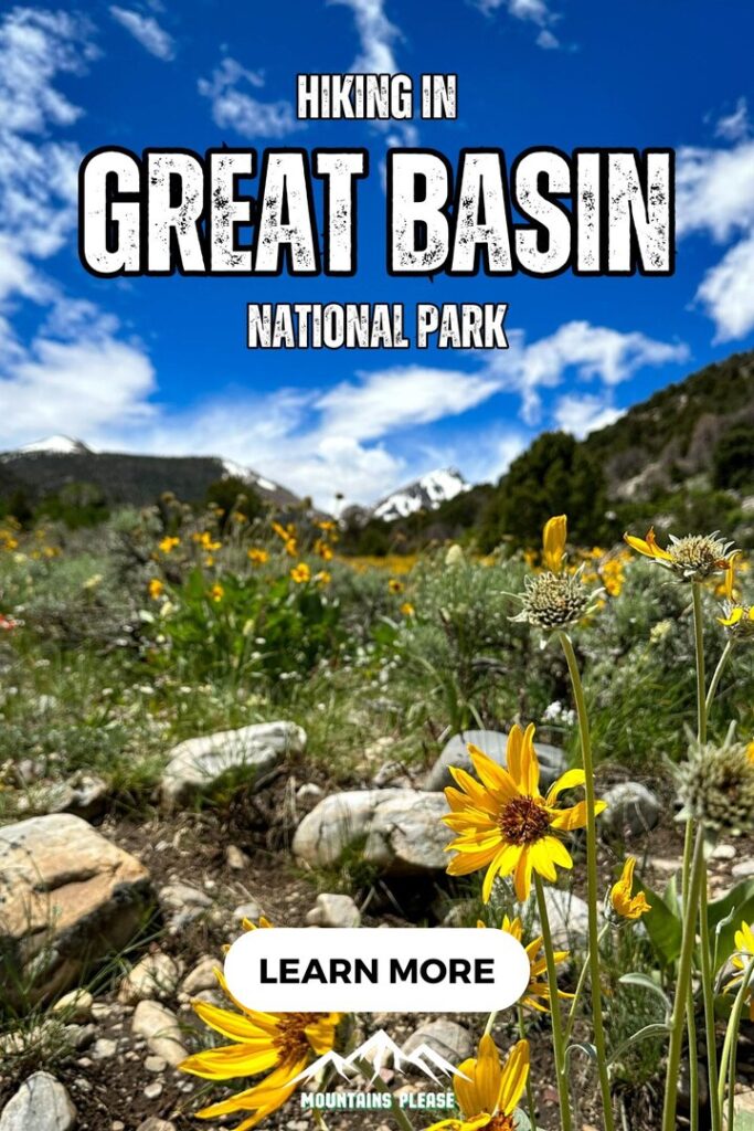 A second Pinterest Pin about hiking in Great Basin National Park
