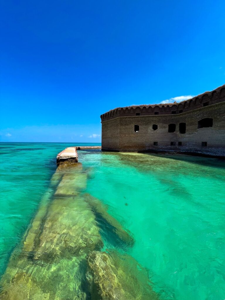 The moat wall of Fort Jefferson collapsing as seen on our Dry Tortugas National Park day trip.