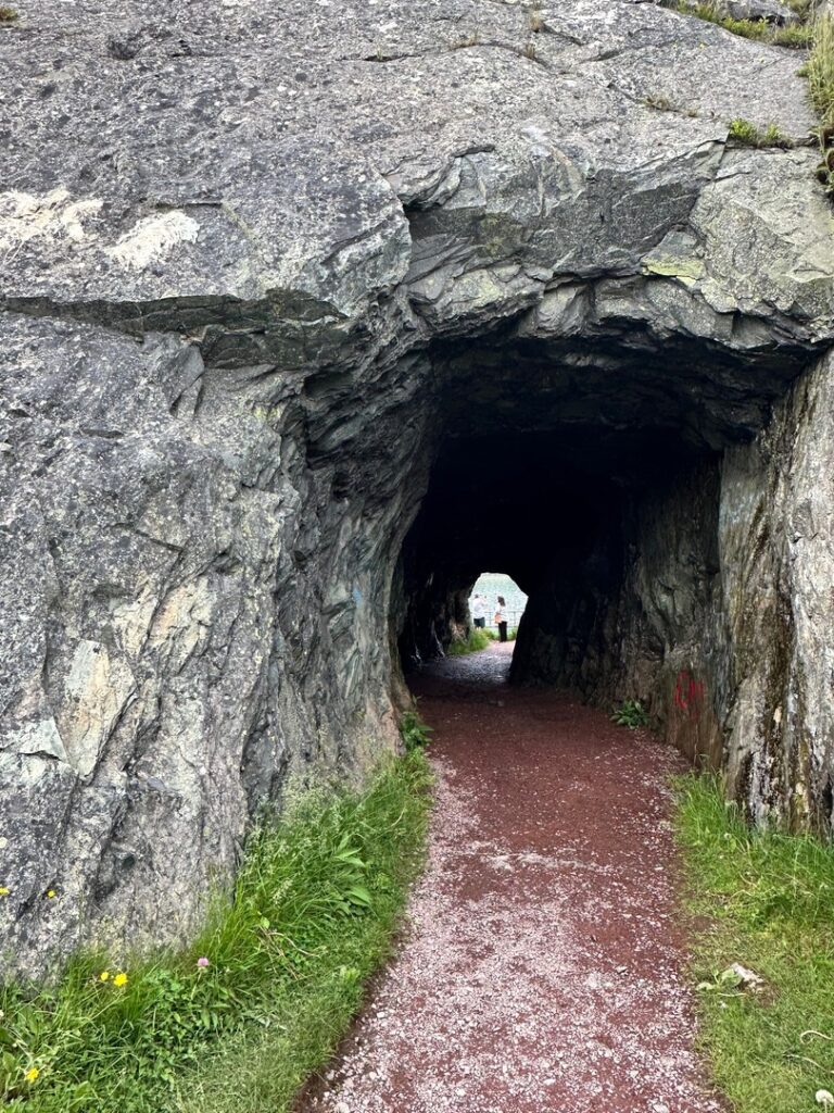 Looking through the Brigus Tunnel.