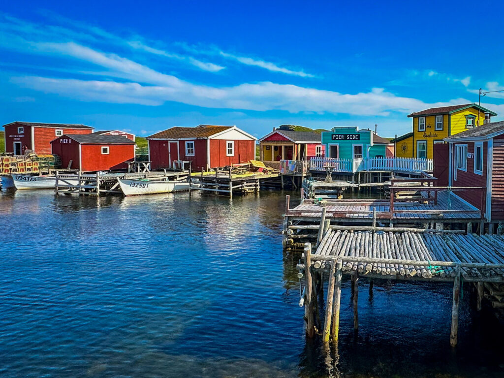 Colorful buildings at the Champneys West Marina.