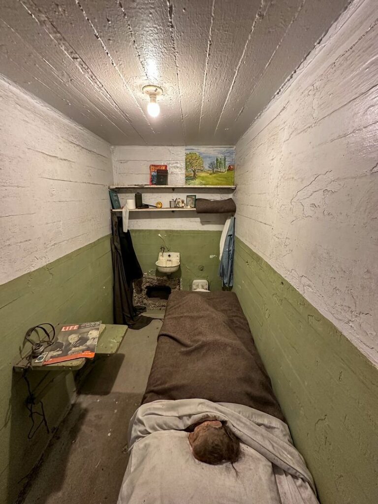 A view inside a prisoner's cell on Alcatraz.
