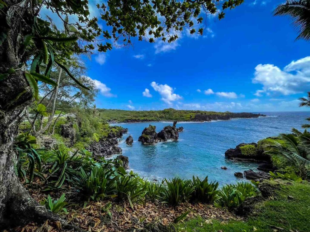 Waianapanapa State Park on the Road to Hana itinerary.