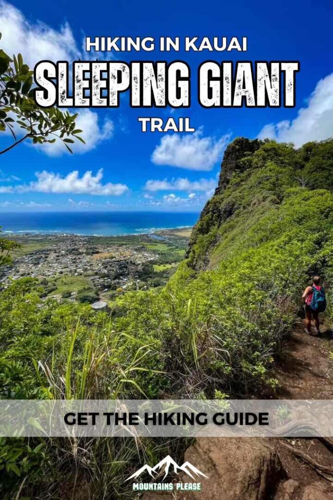 Pinterest Pin for the Sleeping Giant Trail/Nounou Trail East
