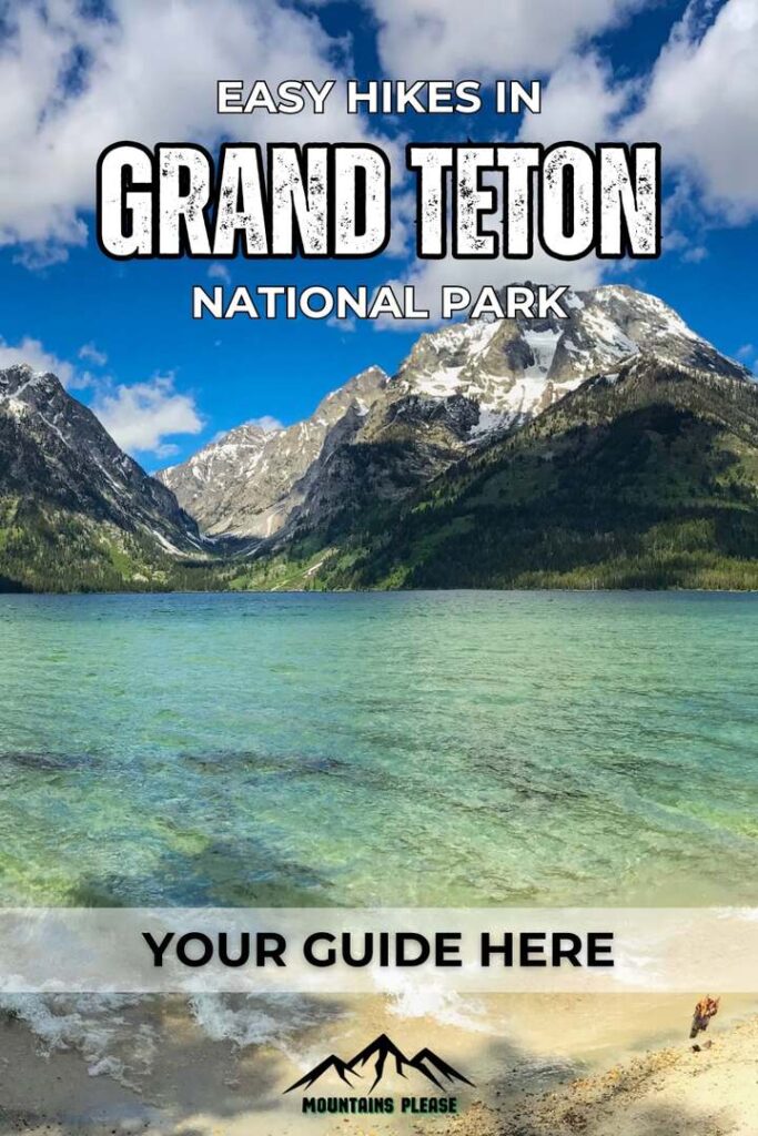 A Pinterest Pin for east hikes in Grand Teton National Park.