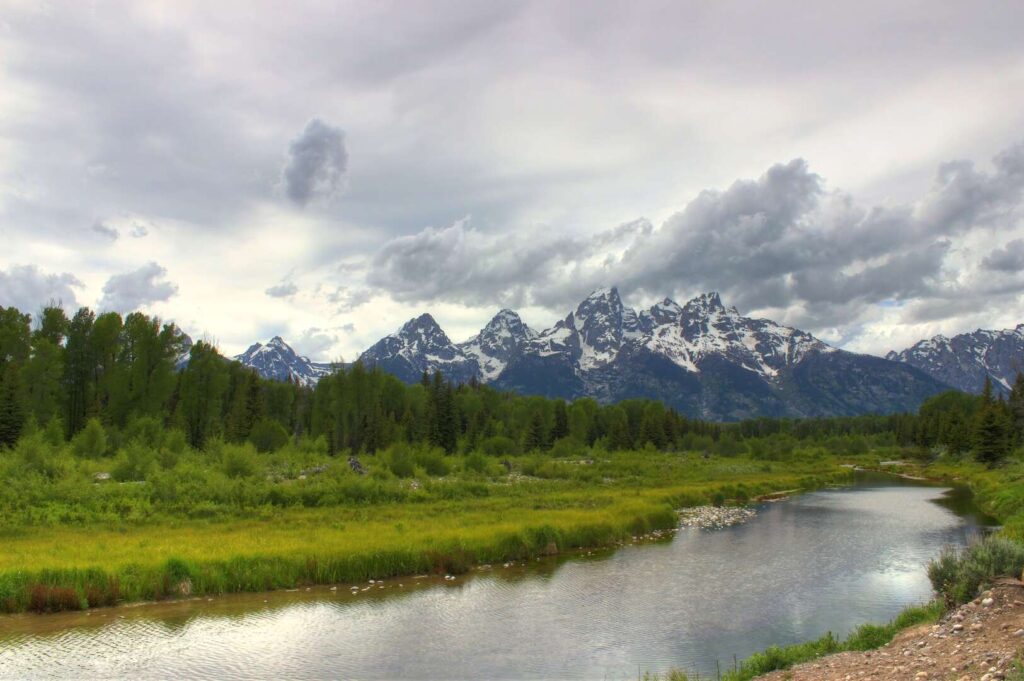 A view of the Tetons from the Schwabacher Landing Trail.