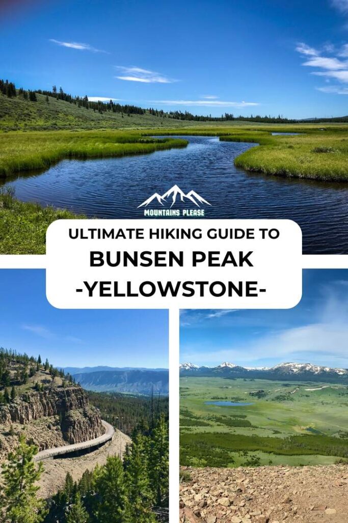 Another Pinterest Pin for hiking to Bunsen Peak at Yellowstone National Park.