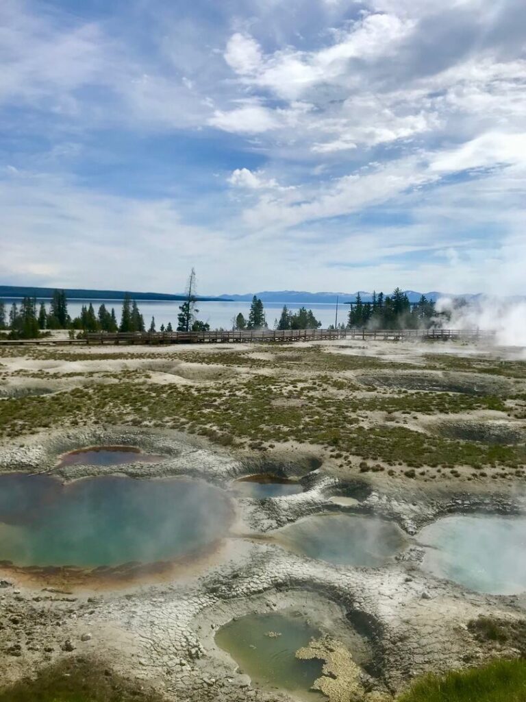 The West Thumb Geyser Basin trail has some of the best hydrothermal features in Yellowstone.