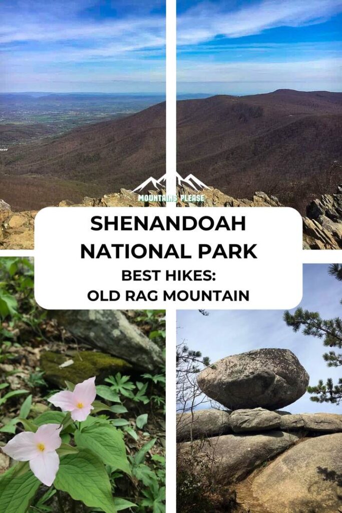 A Pinterest Pin for Shenandoah National Park best hikes - Old Rag Mountain