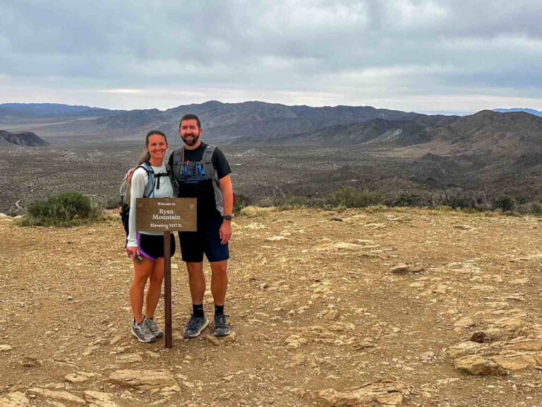 Kathy and Scott at the summit of Ryan Mountain, Joshua Tree National Park.